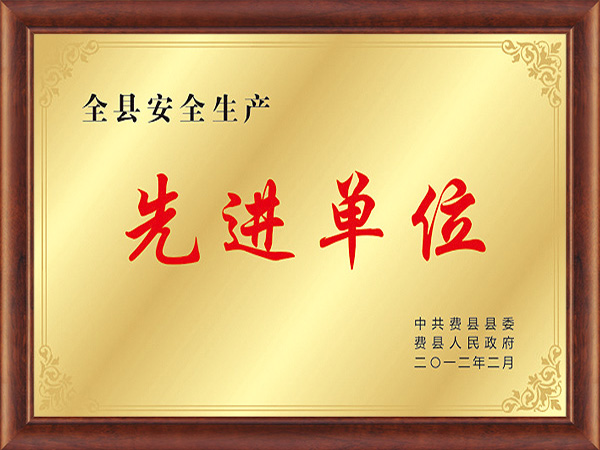 安全生(shēng)産先進單位